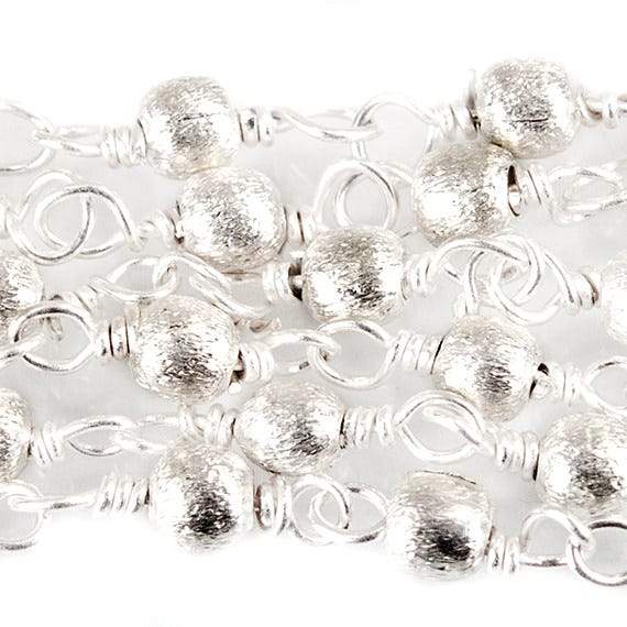 3mm Silver plated Brushed Round Silver plated Chain by the foot (ONLINE ORDER ONLY)