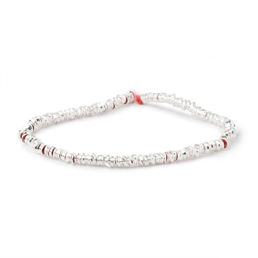 3mm Silver Plated Copper Plain Bead Cap 8 inch 380 pieces (ONLINE ORDER ONLY)