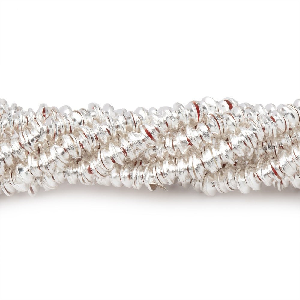 3mm Silver Plated Copper Plain Bead Cap 8 inch 380 pieces (ONLINE ORDER ONLY)
