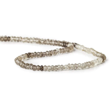 3mm Smoky Quartz Faceted Rondelle Beads 14 inch 170 pieces (ONLINE ORDER ONLY)