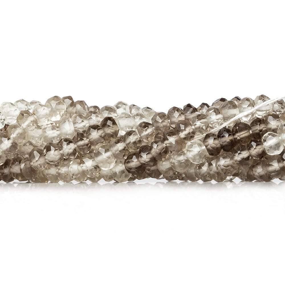 3mm Smoky Quartz Faceted Rondelle Beads 14 inch 170 pieces (ONLINE ORDER ONLY)