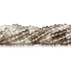 3mm Smoky Quartz Faceted Rondelle Beads 14 inch 170 pieces (ONLINE ORDER ONLY)
