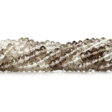 3mm Smoky Quartz Faceted Rondelle Beads 14 inch 170 pieces (ONLINE ORDER ONLY)