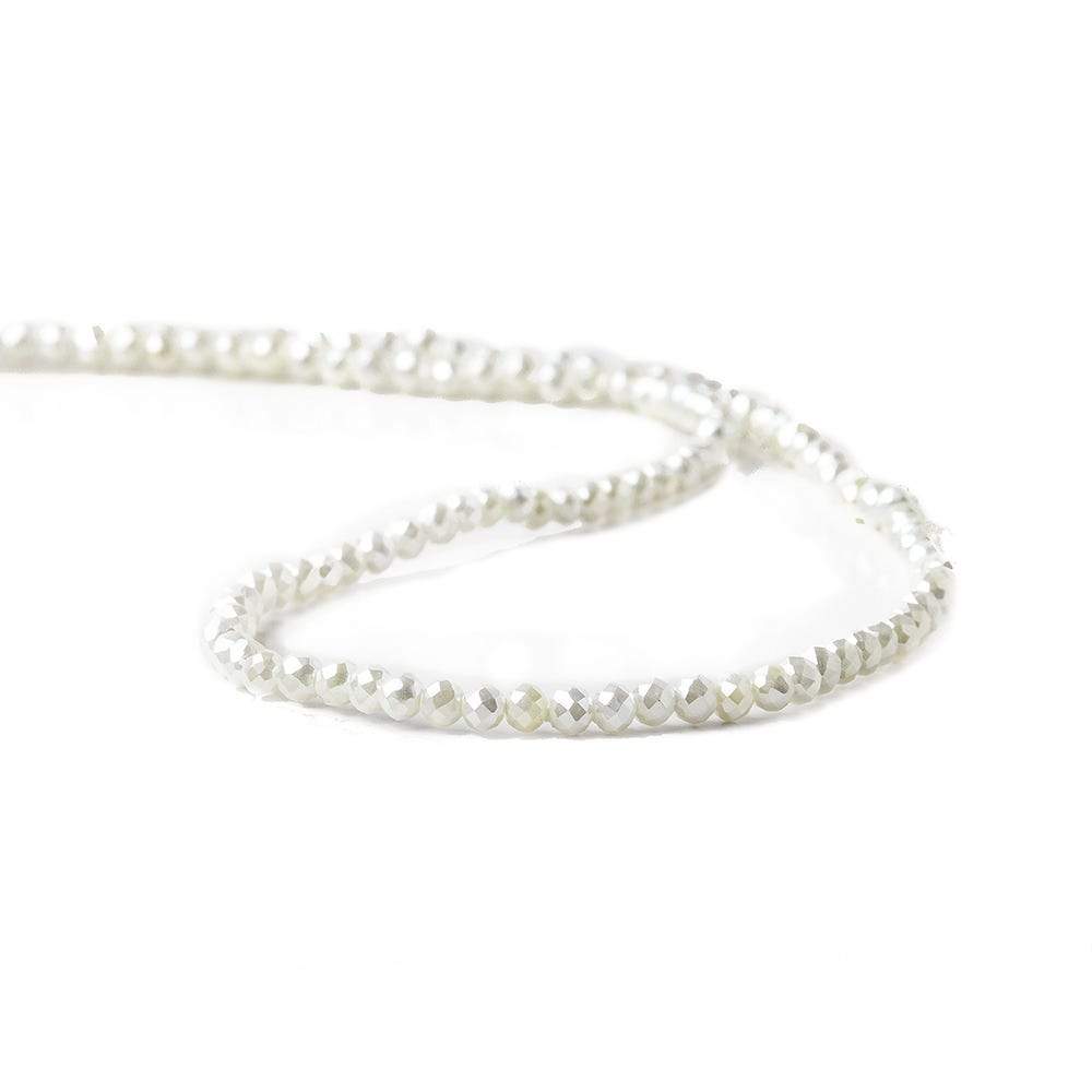 3mm Snow White Shell Pearl micro faceted round beads 13 inch 133 pieces (ONLINE ORDER ONLY)