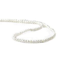 3mm Snow White Shell Pearl micro faceted round beads 13 inch 133 pieces (ONLINE ORDER ONLY)