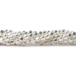 3mm Sterling Silver Plain Cube 8 inch 65 beads (ONLINE ORDER ONLY)