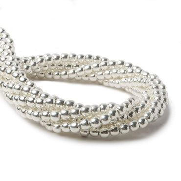 3mm Sterling Silver Plain Round 8 inch 68 beads (ONLINE ORDER ONLY)