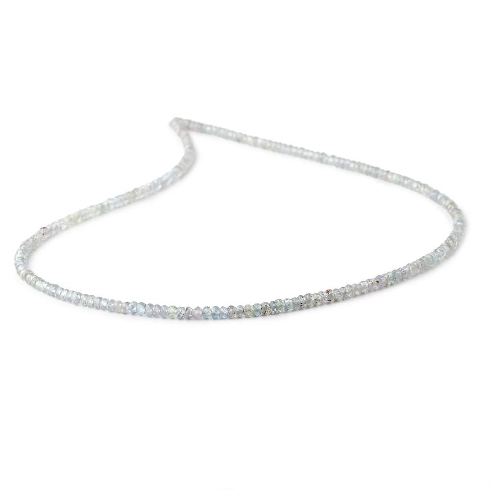 3mm Stormy Grey Sapphire Faceted Rondelle Beads 16 inch 210 pieces (ONLINE ORDER ONLY)