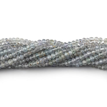 3mm Stormy Grey Sapphire Faceted Rondelle Beads 16 inch 210 pieces (ONLINE ORDER ONLY)