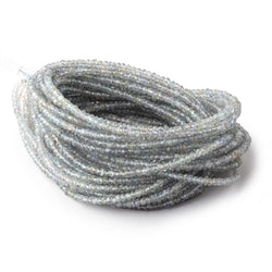 3mm Stormy Grey Sapphire Faceted Rondelle Beads 16 inch 210 pieces (ONLINE ORDER ONLY)