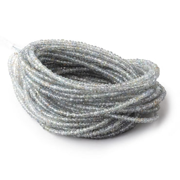 3mm Stormy Grey Sapphire Faceted Rondelle Beads 16 inch 210 pieces (ONLINE ORDER ONLY)
