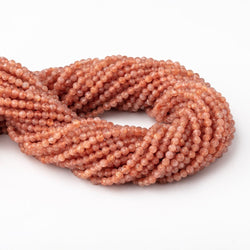 3mm Sunstone Micro Faceted Round Beads 12.5 inch 112 pieces (ONLINE ORDER ONLY)