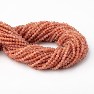 3mm Sunstone Micro Faceted Round Beads 12.5 inch 112 pieces (ONLINE ORDER ONLY)