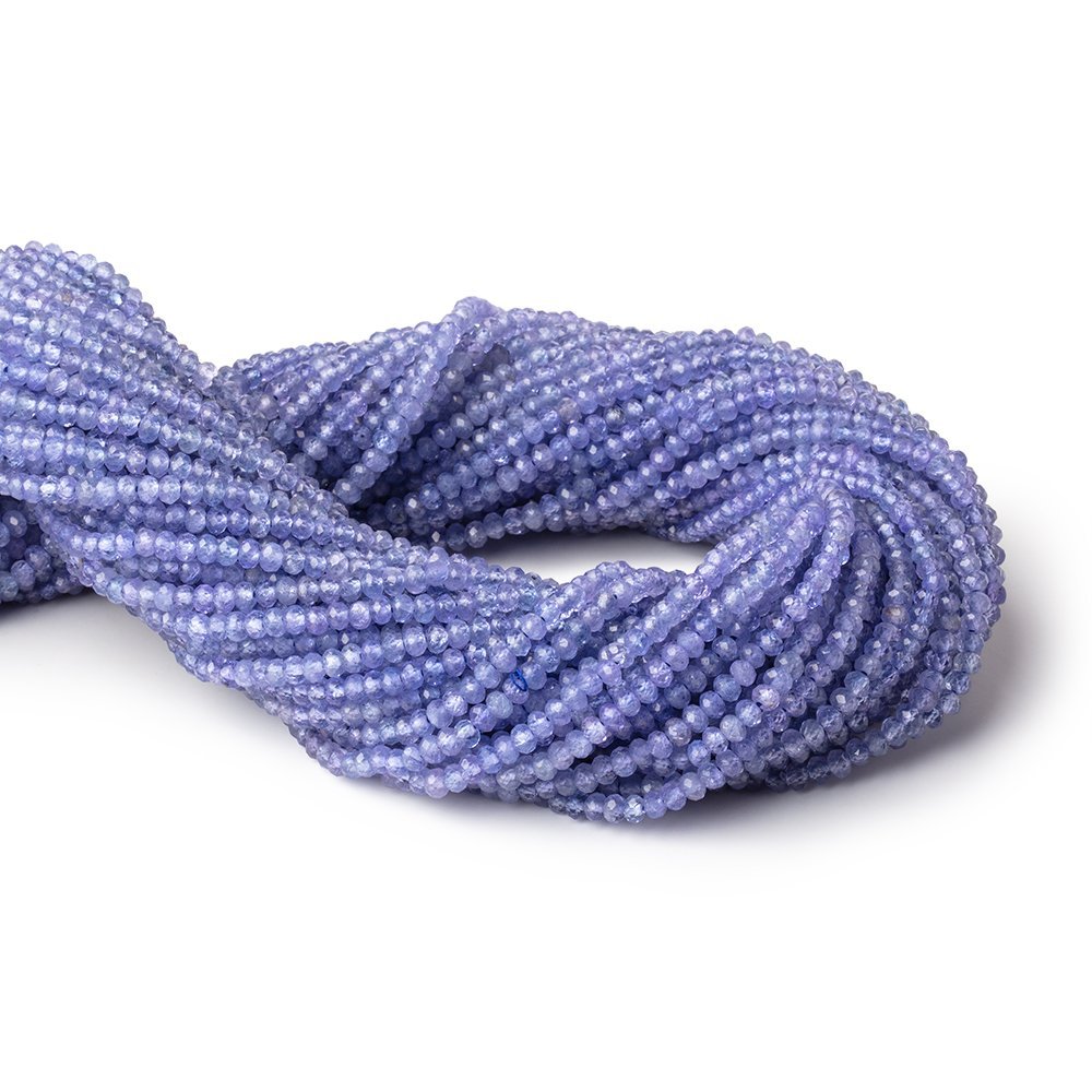3mm Tanzanite Micro Faceted Rondelle Beads 12.5 inch 140 pieces AA (ONLINE ORDER ONLY)
