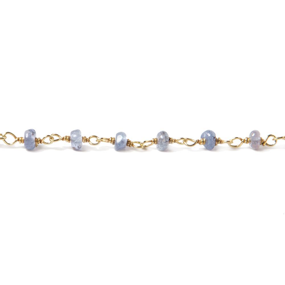 3mm Tanzanite Plain Rondelle Vermeil Chain by the foot (ONLINE ORDER ONLY)