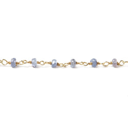 3mm Tanzanite Plain Rondelle Vermeil Chain by the foot (ONLINE ORDER ONLY)