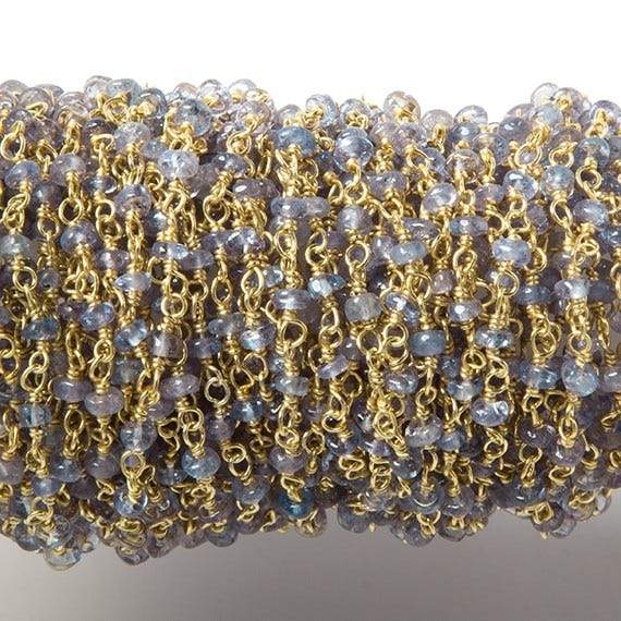 3mm Tanzanite Plain Rondelle Vermeil Chain by the foot (ONLINE ORDER ONLY)