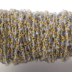 3mm Tanzanite Plain Rondelle Vermeil Chain by the foot (ONLINE ORDER ONLY)