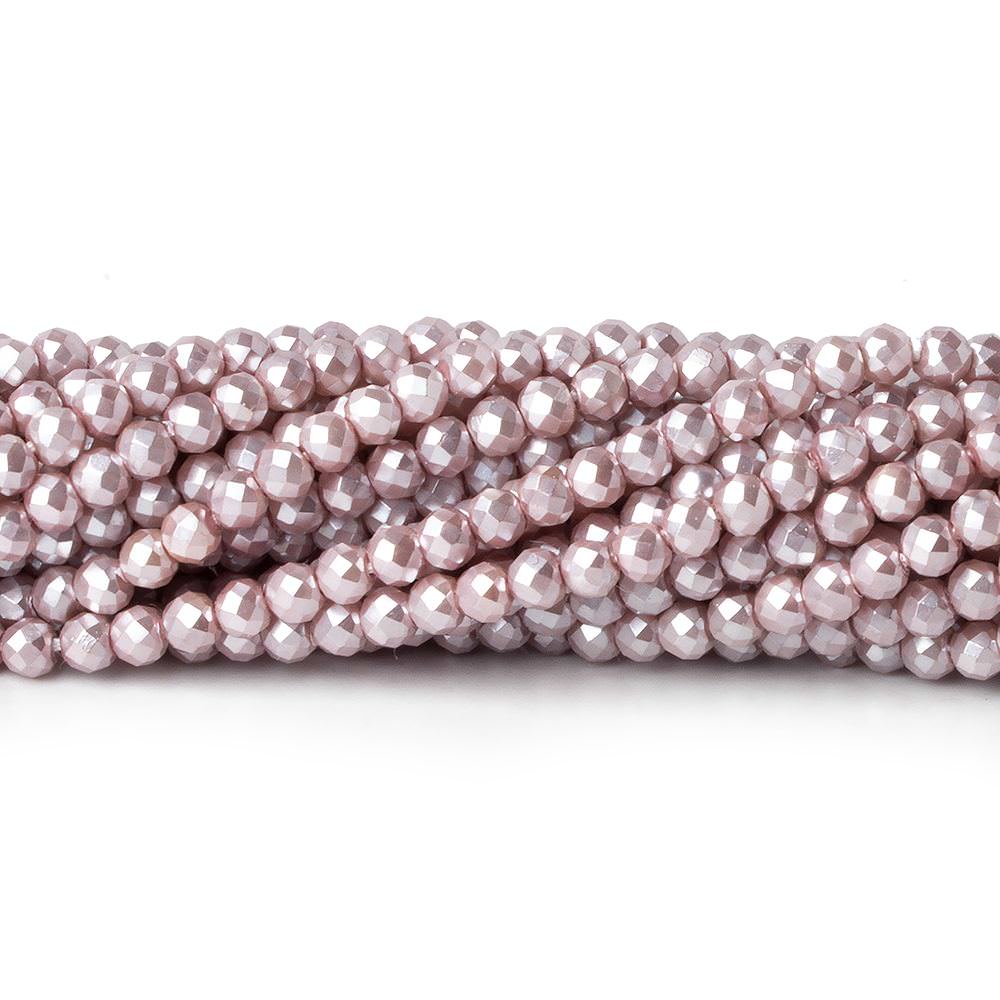 3mm Teal Rose Shell Pearl micro faceted round beads 13 inch 133 pieces (ONLINE ORDER ONLY)