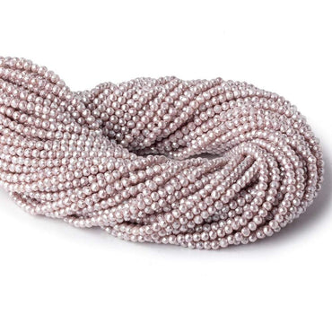 3mm Teal Rose Shell Pearl micro faceted round beads 13 inch 133 pieces (ONLINE ORDER ONLY)