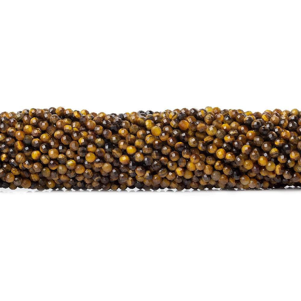 3mm Tiger's Eye microfaceted round beads 13 inch 115 pieces (ONLINE ORDER ONLY)