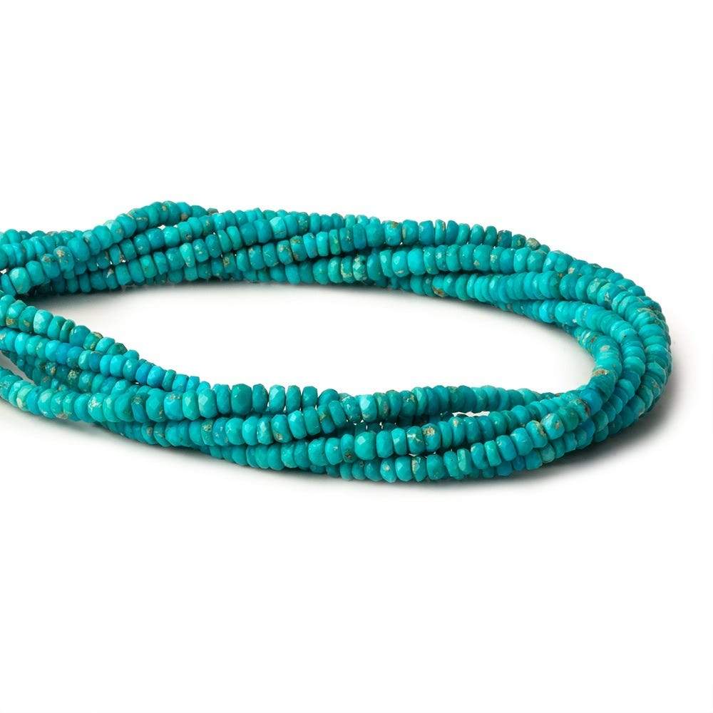 3mm Turquoise Faceted Rondelles 16 inch 215 beads (ONLINE ORDER ONLY)