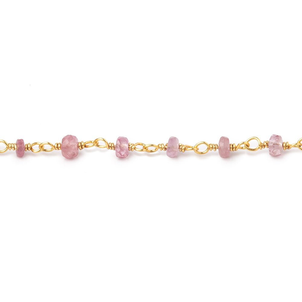 3mm Umba Sapphire Faceted Rondelles on Vermeil Chain (ONLINE ORDER ONLY)