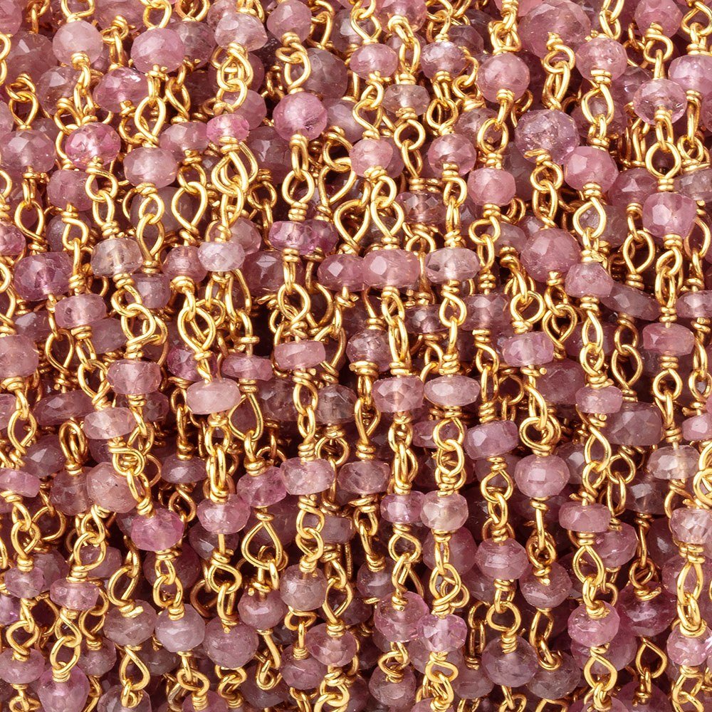 3mm Umba Sapphire Faceted Rondelles on Vermeil Chain (ONLINE ORDER ONLY)