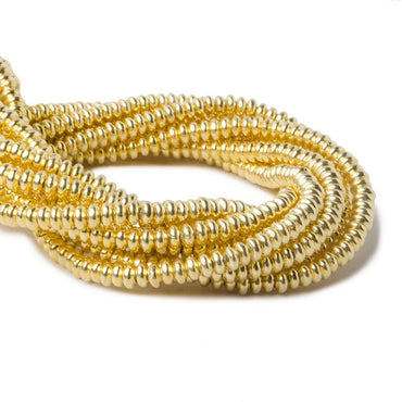 3mm Vermeil Plain Disc 8 inch 132 beads (ONLINE ORDER ONLY)