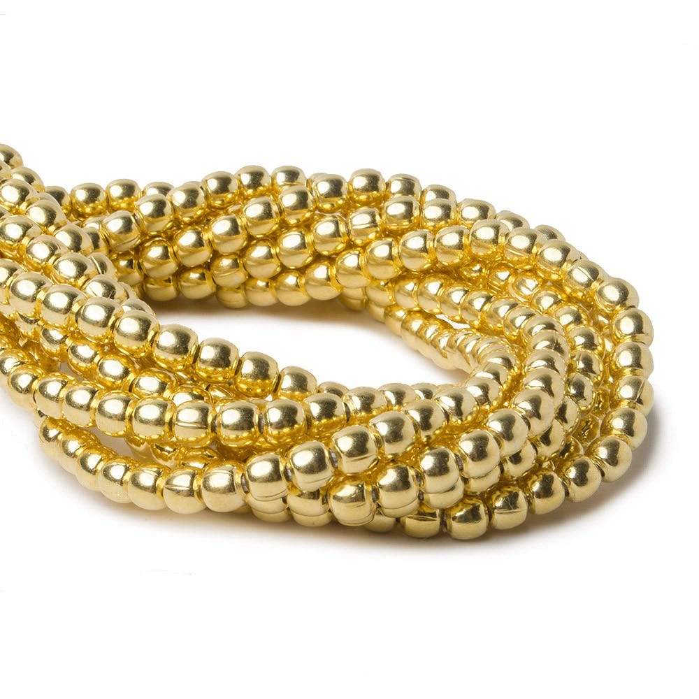 3mm Vermeil Plain Round 8 inch 67 beads (ONLINE ORDER ONLY)