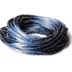 3mm White & Blue Sapphire micro faceted rondelle beads 16 inch 285 pieces AAA (ONLINE ORDER ONLY)