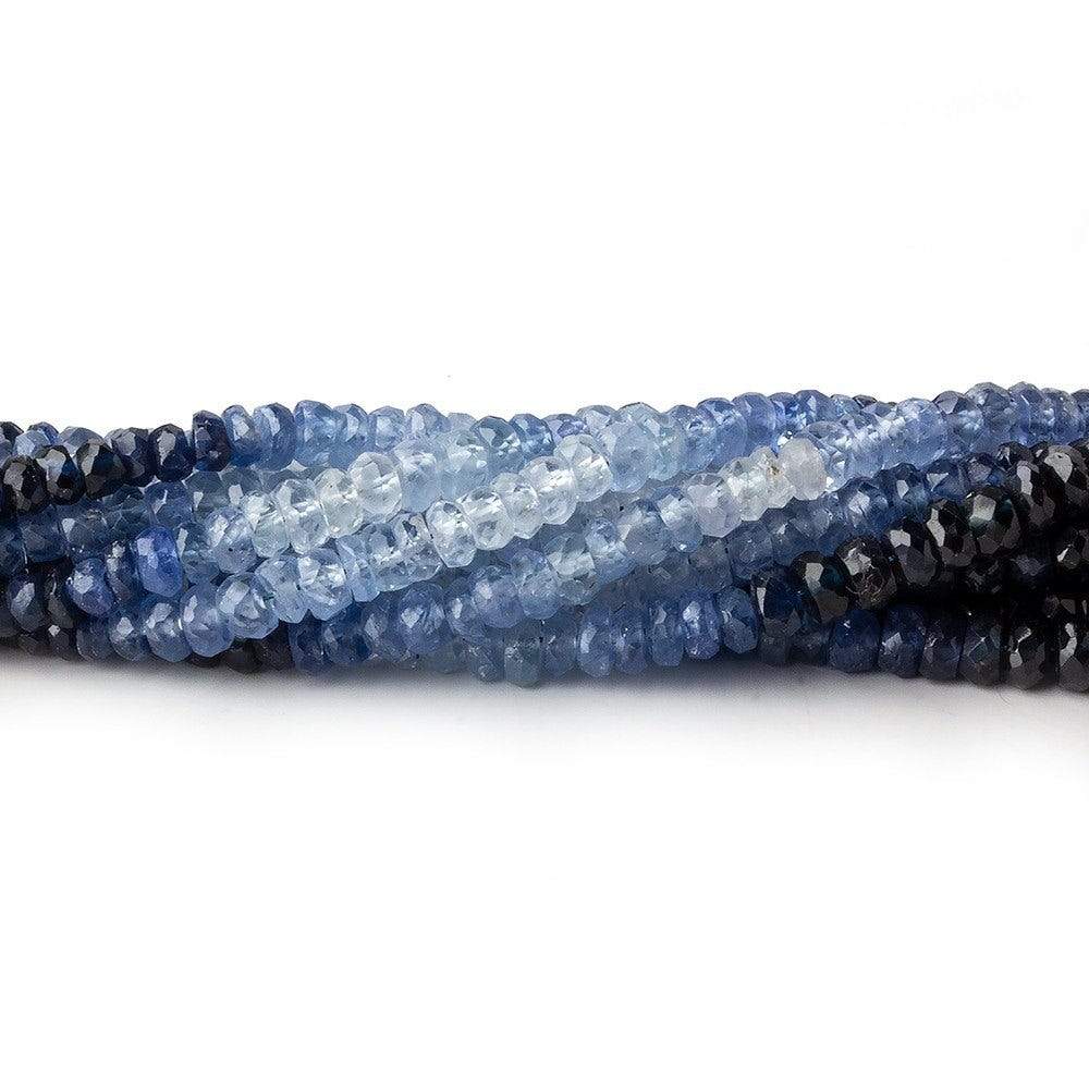 3mm White & Blue Sapphire micro faceted rondelle beads 16 inch 285 pieces AAA (ONLINE ORDER ONLY)
