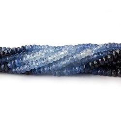 3mm White & Blue Sapphire micro faceted rondelle beads 16 inch 285 pieces AAA (ONLINE ORDER ONLY)