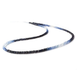 3mm White & Blue Sapphire micro faceted rondelle beads 16 inch 285 pieces AAA (ONLINE ORDER ONLY)