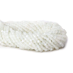 3mm White Moonstone microfaceted round beads 13 inch 100 pieces (ONLINE ORDER ONLY)