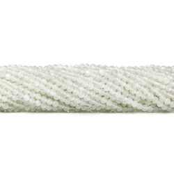3mm White Moonstone microfaceted round beads 13 inch 100 pieces (ONLINE ORDER ONLY)
