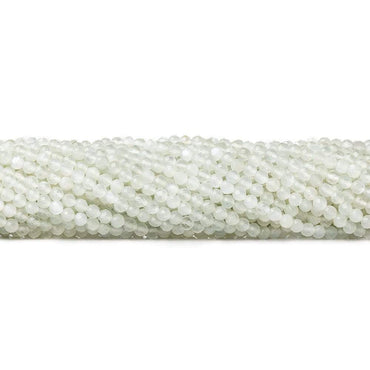 3mm White Moonstone microfaceted round beads 13 inch 100 pieces (ONLINE ORDER ONLY)