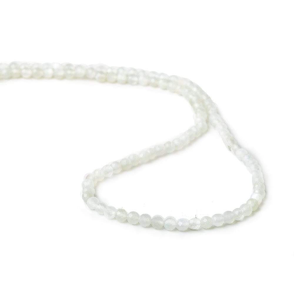 3mm White Moonstone microfaceted round beads 13 inch 100 pieces (ONLINE ORDER ONLY)