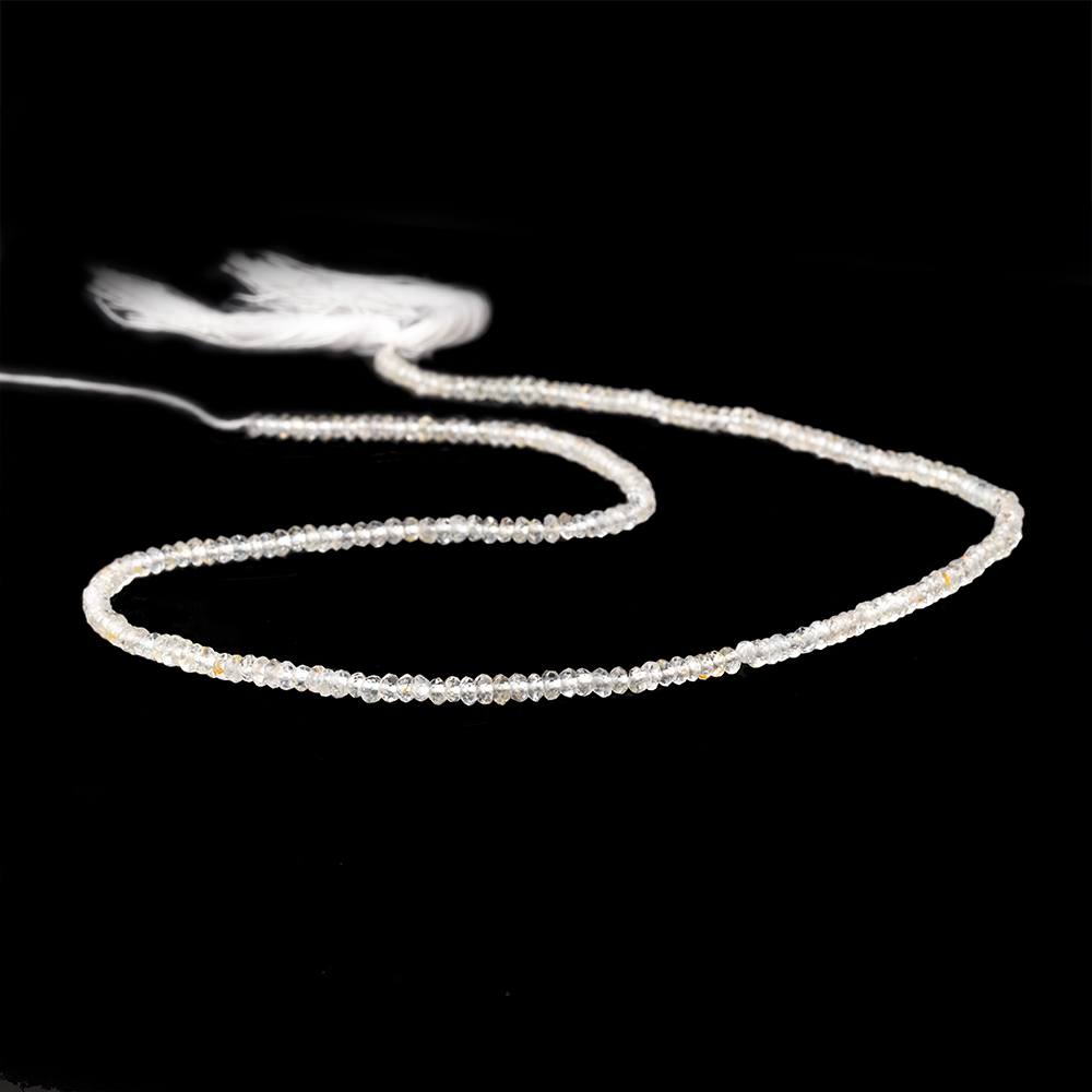 3mm White Topaz Faceted Rondelle Beads 15 inch 220 pieces (ONLINE ORDER ONLY)