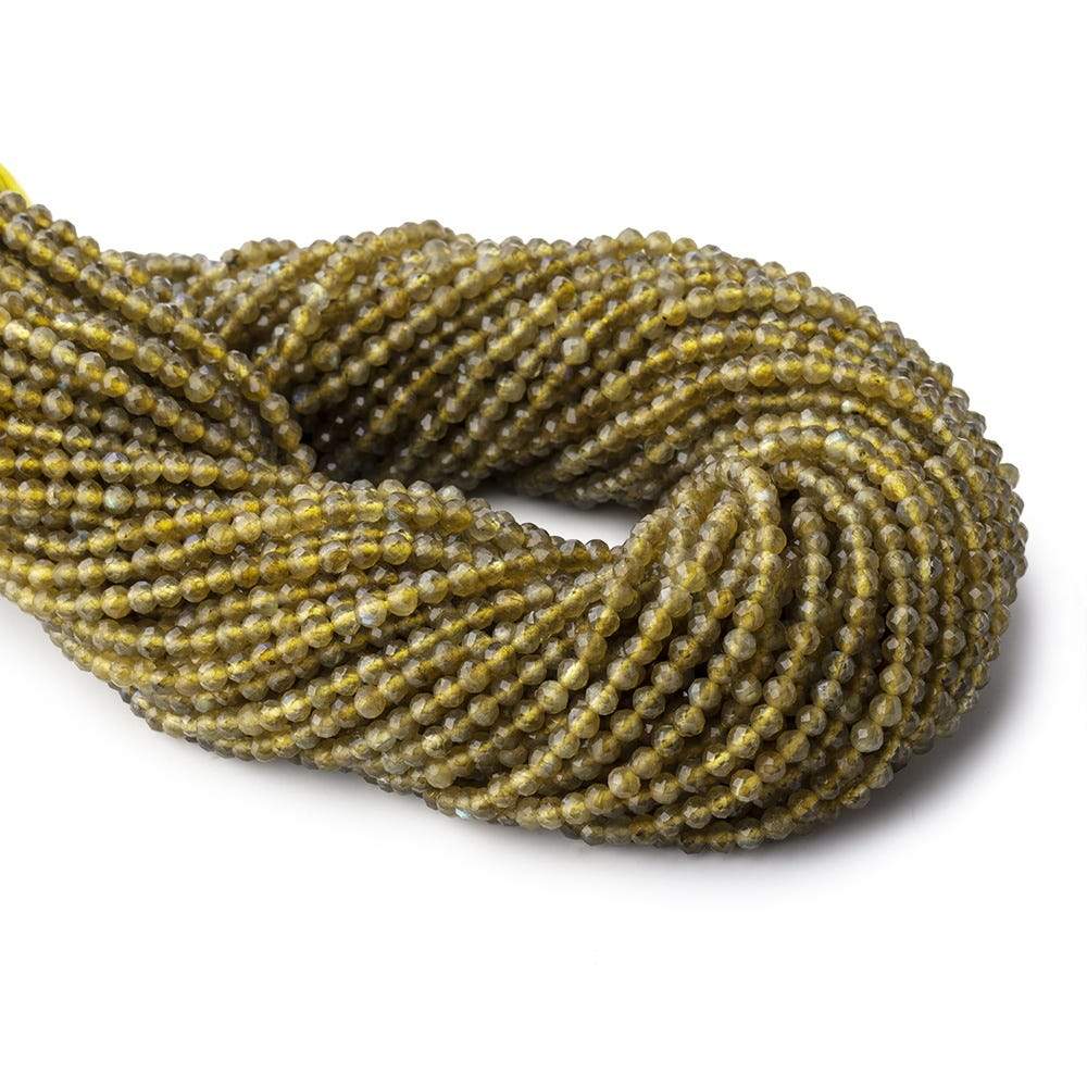 3mm Yellow Labradorite Micro Faceted Round Beads 13 inch 112 pieces (ONLINE ORDER ONLY)