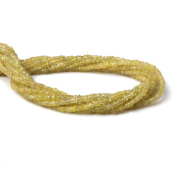 3mm Yellow Sapphire faceted rondelles 16 inch 250 pieces A (ONLINE ORDER ONLY)