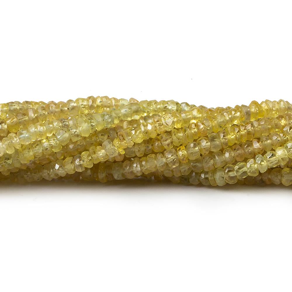 3mm Yellow Sapphire faceted rondelles 16 inch 250 pieces A (ONLINE ORDER ONLY)