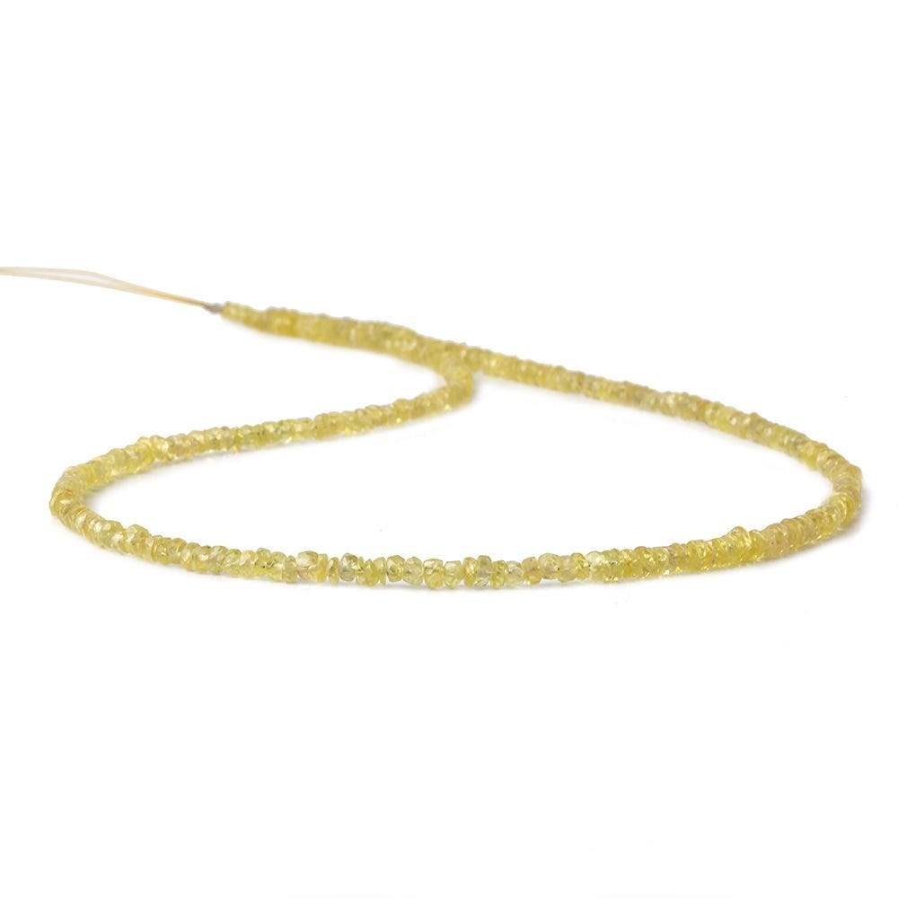 3mm Yellow Sapphire faceted rondelles 16 inch 250 pieces A (ONLINE ORDER ONLY)