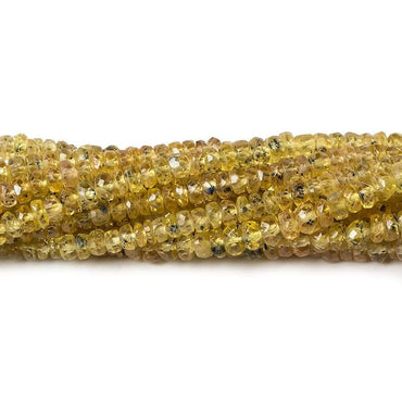 3mm Yellow Songea Sapphire Faceted Rondelle 15 inch 264 pcs (ONLINE ORDER ONLY)