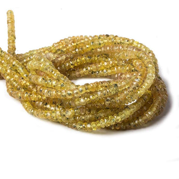 3mm Yellow Songea Sapphire Faceted Rondelle 15 inch 264 pcs (ONLINE ORDER ONLY)