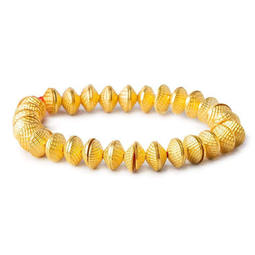 3x10mm 22kt Gold Plated Copper Bead Cap Mesh Design 8 inch 58 pieces (ONLINE ORDER ONLY)