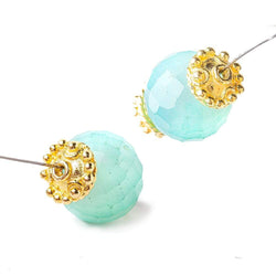 3x10mm 22kt Gold Plated Copper Bead Cap with Bali Granulated Design 8 inch 58 pieces (ONLINE ORDER ONLY)