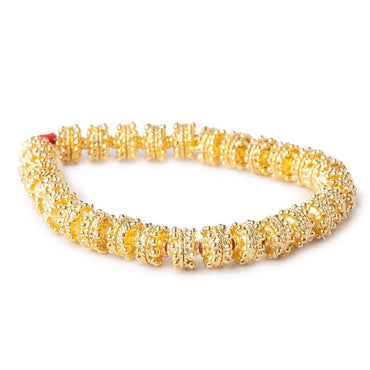 3x10mm 22kt Gold Plated Copper Bead Cap with Bali Granulated Design 8 inch 58 pieces (ONLINE ORDER ONLY)