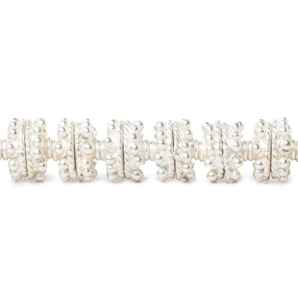 3x10x10mm Sterling Silver Plated Copper Bead Cap with Bali Granulated Design 8 inch 56 beads (ONLINE ORDER ONLY)