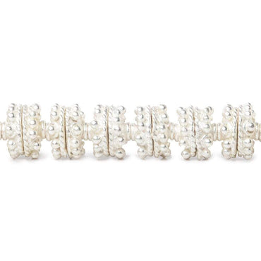 3x10x10mm Sterling Silver Plated Copper Bead Cap with Bali Granulated Design 8 inch 56 beads (ONLINE ORDER ONLY)